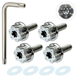 RENPA Titanium Alloy License Plate Dedicated Bolt with Wild Design, Vehicle Inspection Compliant (Silver, Bolt Length 20mm)