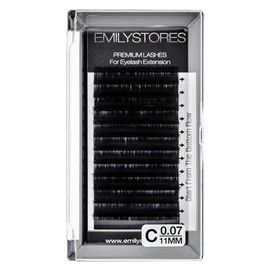 Eyelash Extensions 0.07mm Thickness C Curl Length 11mm Silk Mink Fake Eye Lashes In One Tray by EMILYSTORES                                           