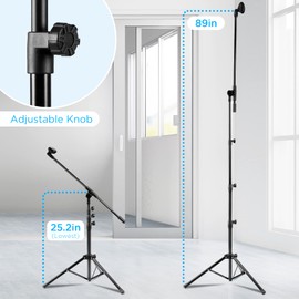 Microphone Stand 2 Pack, Bietrun Tripod Mic Stand Adjustable Boom Height, with Carry Bag & Mic Clips, Detachable Boom Mic Stand for Singing Performance Wedding Stage Church
