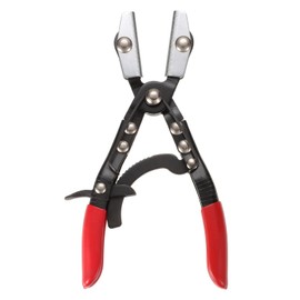 HARFINGTON Hose Pinch Off Pliers 8" Carbon Steel Automatic Locking Ratcheting Electrophoresis Chrome Plating for Hoses Cars Gas Pipelines Radiators Brakes Coolant, Red
