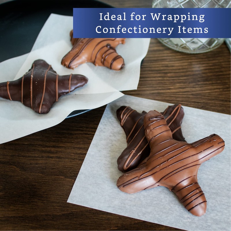 Wax Paper Candy Wrappers for Caramels (300 Pcs 5x5 in)