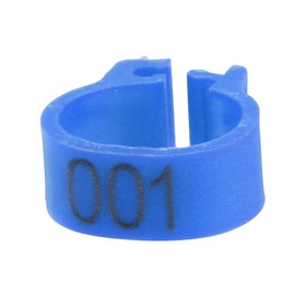 ViaGasaFamido Bird Leg Bands Rings, 100PCS/Bag 8MM Plastic Letter Pigeon Bird Leg Bands Rings 001-100 Numbered Poultry Leg Bands Durable Clip-on Ring for Bird(Blue)