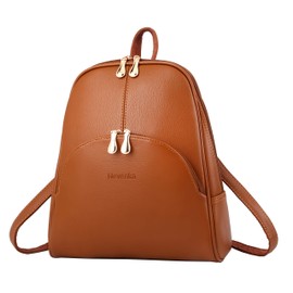 Nevenka Women Fashion Backpack Purse Leather Rucksack Bag Girls Casual Daypacks(Brown)