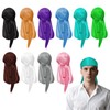 10 Pieces Silky Durags Long Tail for Women Men Satin