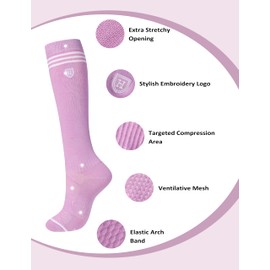 Harrison Howard Ladies Knee-High Boot Socks 3 Pack Assorted Tall Socks Breathable Stretchy Horse Riding Over-the-Calf Socks Black/Soft Lavendar/Peacock Blue