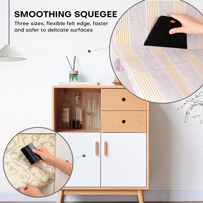 NEWISHTOOL Wallpaper Kit Wallpaper Smoothing Tool with Squeegee Smoother, Seam