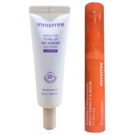 Innisfree Daily UV Tone Up No-Sebum Sun Cream 50ml (Lavender) + Eye Serum 10mL / 이니스프리 데일리 유브이 톤업 노세범 선크림 50ml (라벤더)+ 아이세럼 10mL