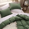 Bedsure Olive Green Oversized Queen Duvet Cover - Soft Prewashed