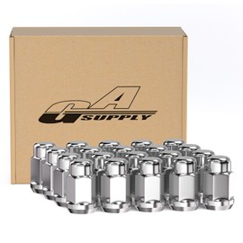 GAsupply M12x1.25 Lug Nuts, Closed End Bulge Acorn Chrome Lug Nuts Cone Seat 1.38" 35mm Tall 3/4" 19mm Hex, 20 Pack