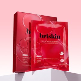 Briskin Real Fit Second Skin Bio Cellulose Mask Pack Elasticity Lifting 5 Pieces / 브리스킨 리얼핏 세컨드스킨 바이오셀룰로오스 마스크팩 탄력리프팅 5매입