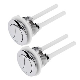 Toilet Flush Button Electroplated Dual Push Buttons for Water Tank Standard Screw thread: 48mm 2Packs