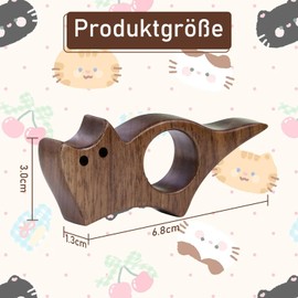 Cat Book Page Holder Book Holder Wooden Page Holder Cat Book Page Holder Bookmark Holder Thumb Ring Book Opener Reading Accessories for Teachers Book Lovers Literature Reader (Small)