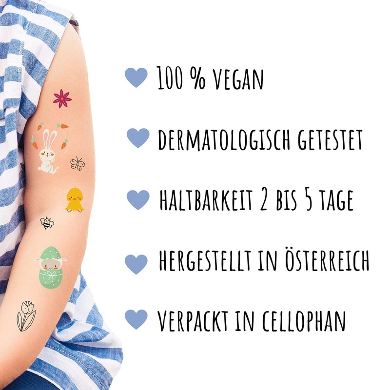 Children's Easter Tattoos, 3 Sheets Children's Tattoos, Easter Tattoos, Easter