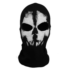 COD Ghost Mask Skull Balaclava MW2 Skeleton Costume Full Head Ski Snood Mask Knitted Windproof Warmer Headwear for Bike Skateboard Motorcycle Snowboard Outdoor Sport, Black06