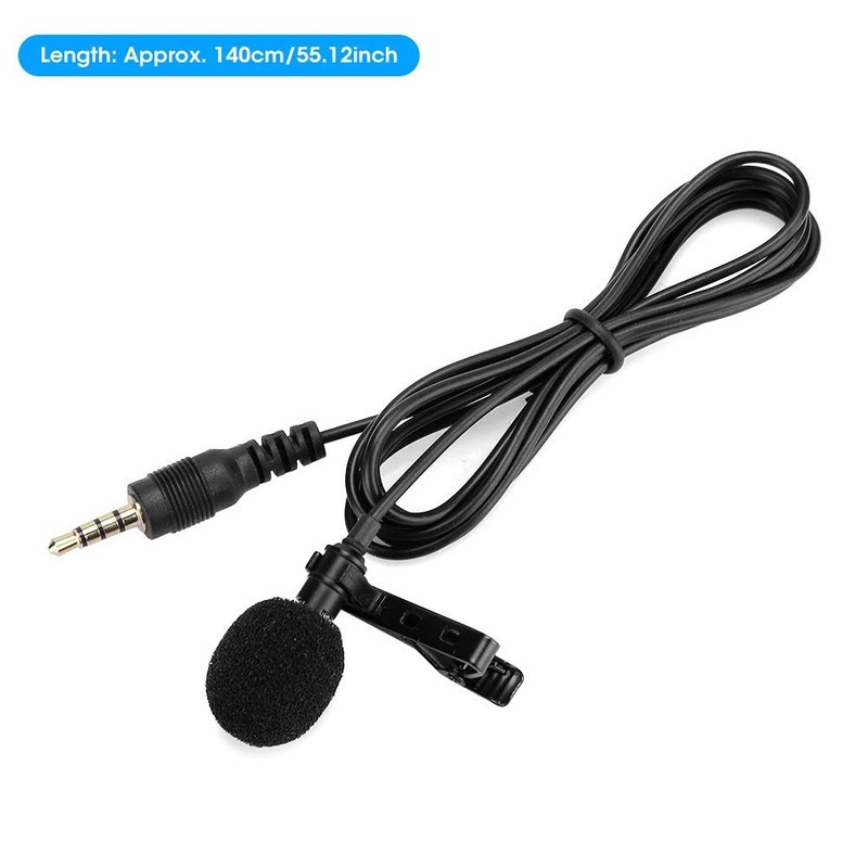ASHATA -Plug Lavalier Microphone Clip On Omnidirectional 3.5mm Jack Condenser