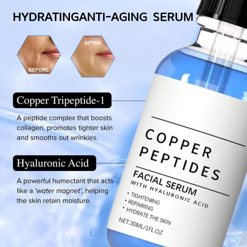 Copper Peptide Serum,GHK-CU Copper Peptide,GHK CU Peptides Hyaluronic Acid Serum,Anti