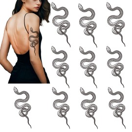 10Pcs Album REP Snake Tattoos for Taylor Fans,Waterproof Snake Collarbone Temporary Tattoos,3D Tattoos for Music Lovers Gifts for Swiftes