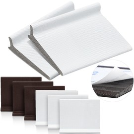 Jetec 6 Peices Self-Adhesive Door Corner Seals, Gap Filler Seal Strip Weather Stripping Draft Stopper Door Frame Seal Corner Foam for Weather Protection Isolation of Noise(White,Coffee)