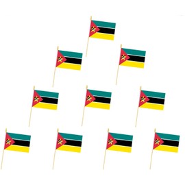 10 Pack Mozambique Flags,MZ Handheld Flag-5x8 In,Mozambican Mini Flag Small flag, for Party, Shops and Bars Decorations, And International Day Celebrations.