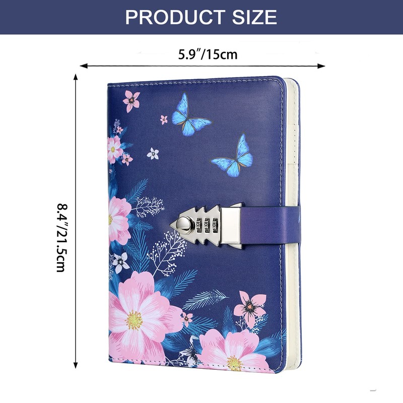 NectaRoy PU Leather Combination Lock Diary Writing Organiser, Constellation Password