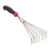 Hand Rake, Steel Hand Rake Soil Tiller with Handle, Short