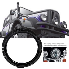 7 Inch Headlight Mounting Bracket - 7 Inch Headlight Round Mounting Bracket, Motorcycle Headlight Fork Mounting Bracket Replacement For Wrangler 2007-2016(Black)