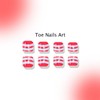 4th of July Press on Toenails Short Square Patriotic Fake