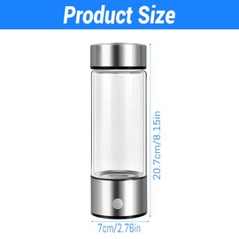 HIULLEN Wasserstoff Generator, Tragbar Reiches Ionisator, 420ML Hydrogen Water Bottle, USB Wiederaufladbar Wasserstoff Wasserflasche,Pem Technologie Hydrogen Wasserstoffreiche Generator für Heimreisen