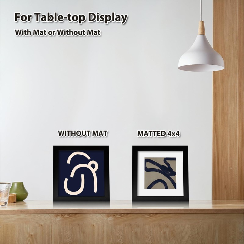 EGOFINE 6x6 Black Photo Frames Set of 4 - Made