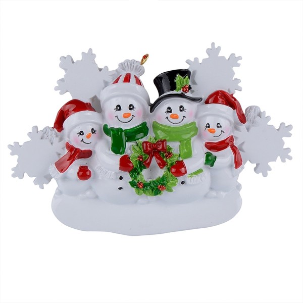 WorldWide Snowman Family of 4 Personalized Christmas Tree Ornament 2021
