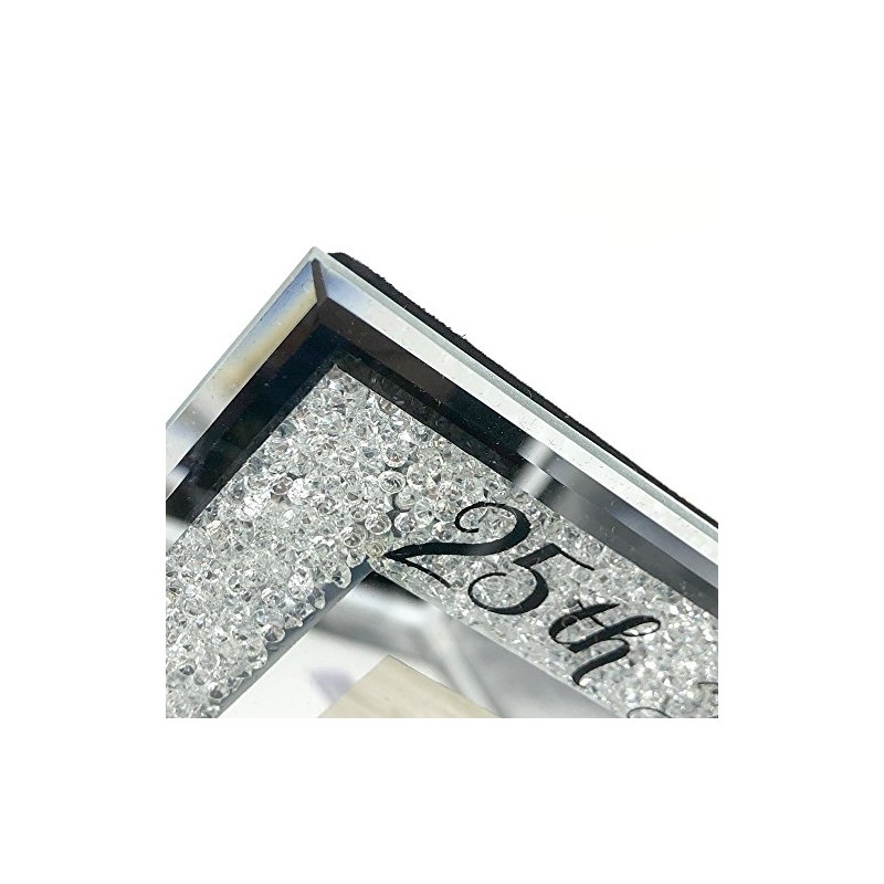 Wedding Anniversary 25th Silver Crystal Border 5 x 7 Photo