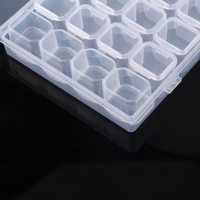 Monthly Pill Organizer,Clear Plastic 28 Slots Adjustable Oversized Pill Box