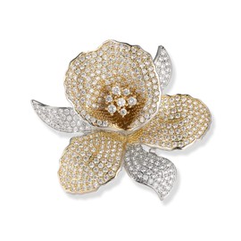 QEEHIR-Mosaic000001 Brooch, Rose and White Gold, cubic zirconia