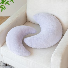 Znhinery Moon Pillow, Decorative Throw Pillows with Soft Faux Rabbit for Bed Couch, Moon Shaped Pillows Plush Floor Cushions Room Decor Pillow for Sofa Bedroom Living Room
