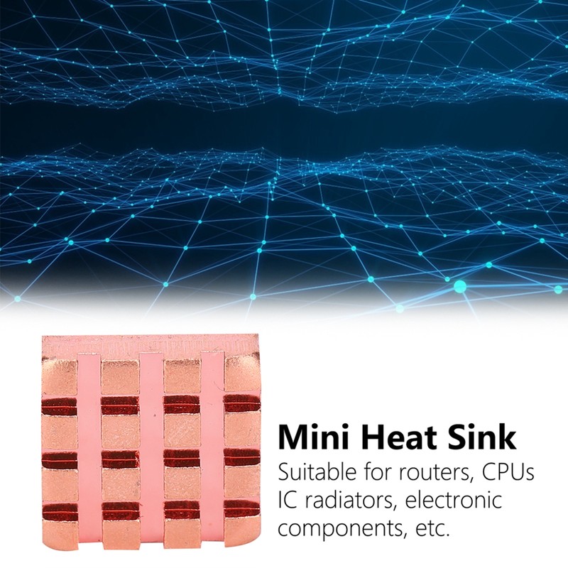 10Pcs Heat Sink Brass Mini Radiators Attach Thermal Conductive Adhesive