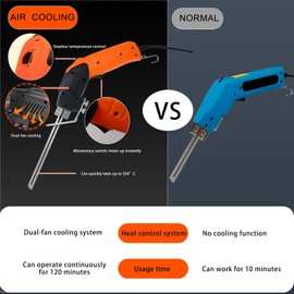 RONGTER Air Cooled, Electric hot knife - Foam cutting tool with Blades & Accessories Use Foam Cutter for Engraving and DIY Handmade (6, Orange)