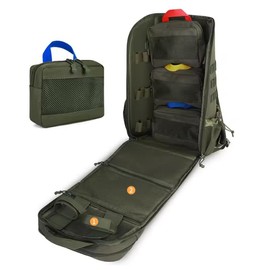 Redemption Tactical Crusader Team Medical Backpack Tactial First Aid Backpack with Removable Pouches (Green)