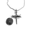 FORGIVEN JEWELRY 3 Nail Cross Antique Silver Finish Pendant Aluminum