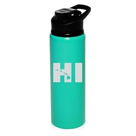 25 oz Water Bottle Sports Travel Mug Gift HI Hawaiian Islands Hawaii (Teal)