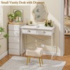 ThreeHio Small Vanity Desk No Mirror for Kids Bedroom, 31.5