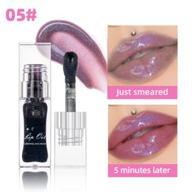 MAEPEOR Changing Lip Gloss 7 Colors Moisturizing Non-sticky Lip Oil Gloss Nourishing Shiny Glossy Lipgloss for Lip Care and Dry Lip (Color 05)