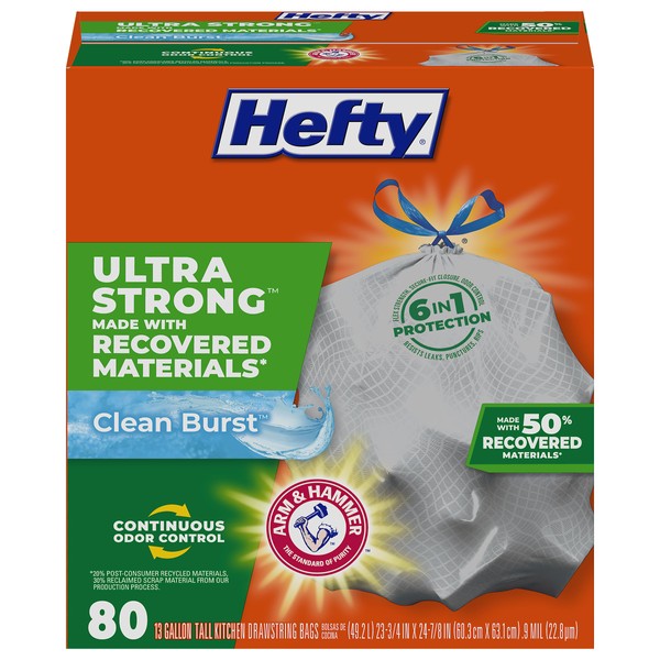Hefty Ultra Strong Made with 50% Recovered Materials* Tall Kitchen