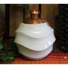 Handmade Mexican Table top Torches, Minimalist Designs (Ceramic, Waves)