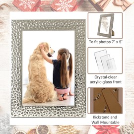Photo Picture Frame 7 x 5, Silver, Freestanding and Wall Mountable, 13 x 18 cm, 7x5 Picture Frames, Silver Frames, Photo Frame, 5x7 Photo Frame, 5x7 Picture Frames