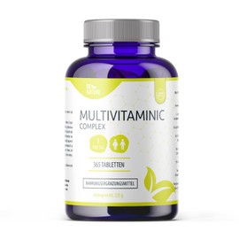 Multivitamin Complex - 365 Vegan Tablets, Multivitamin Complex, Vitamin C, E, B1, B2, B6, B12, Calcium, Iron, Niacin, Pantothenic Acid, Folic Acid - Men and Women