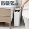 Press-Type Plastic Trash Can with Lid, 10L/15L Slim Rectangular Waste