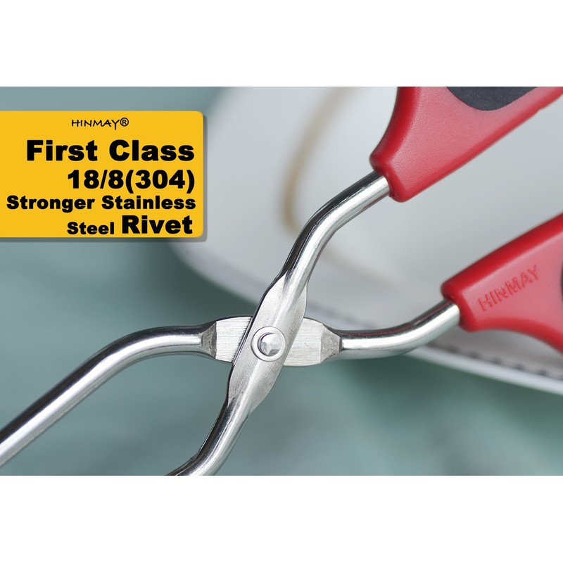 HINMAY 12" 16" Extra Long Stainless Steel Kitchen Tongs Set,