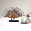VOSAREA Bamboo Japanese Folding Fan Stand Holder Handheld Fan Display