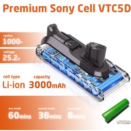 V12 Battery Compatible with Dyson V12 Detect, V12 Detect Slim, V12 Detect Absolute, V12 Detect Slim Absolute, V12 Detect Fluffy, V12 Detect Slim Vacuum Cleaner Battery Part No. 965470-01, SV46 Battery