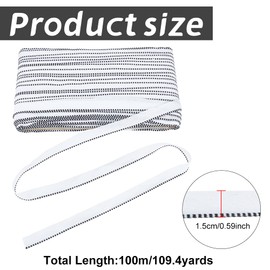 WEBEEDY Book Binding Headbands/Endbands Book Headbands Binding Archival Bookbinding Cloth 109 Yards 0.59" Wide for Bookbinding Supplies Book Decoration DIY Crafts (White/Black)